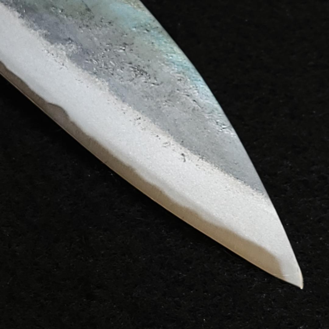 青紙1号 黒打 万能包丁 150㎜ #9390 チーク柄 月光作 日本製 1点物