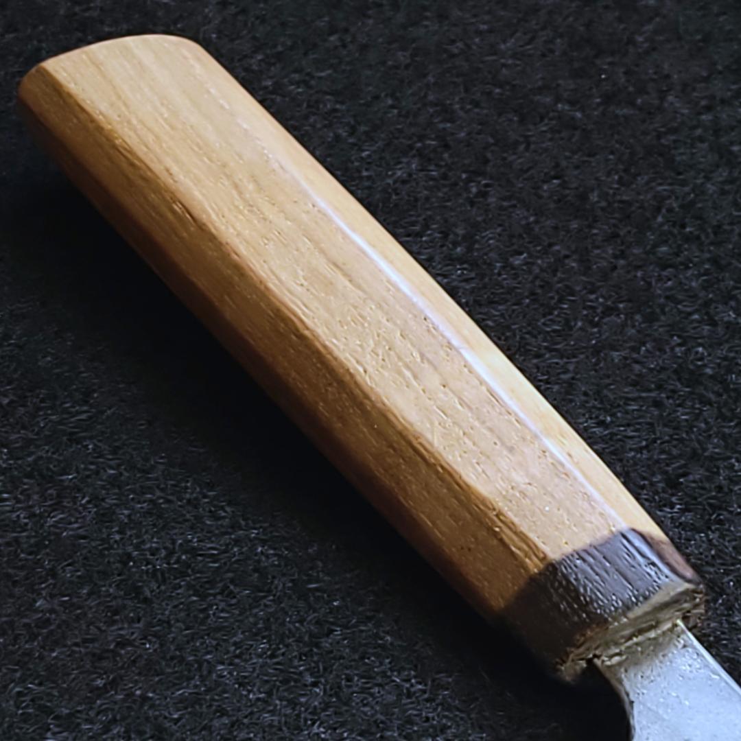 青紙1号 黒打 万能包丁 150㎜ #9390 チーク柄 月光作 日本製 1点物