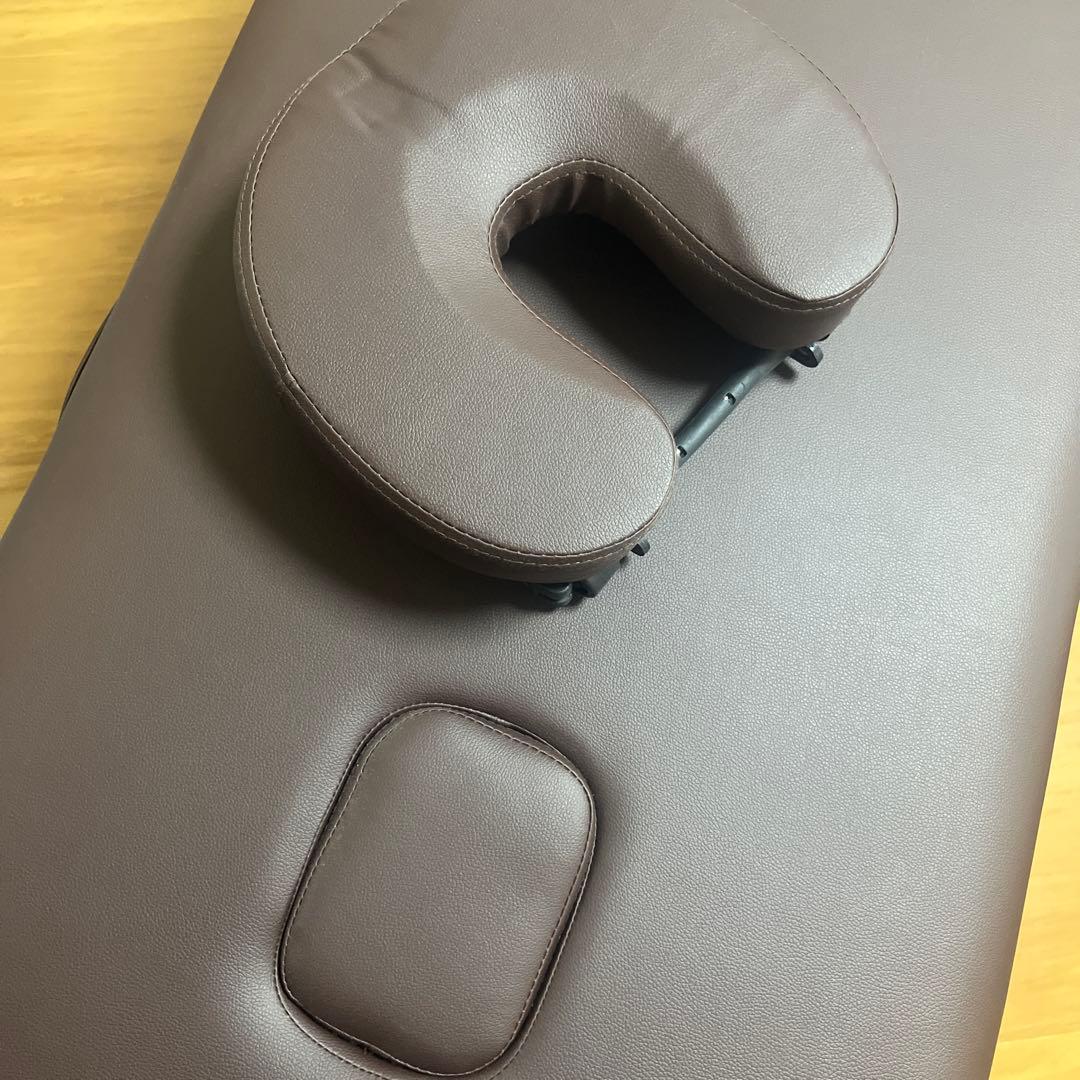 ブラウン 折りたたみベッド ヘッドレスト付き