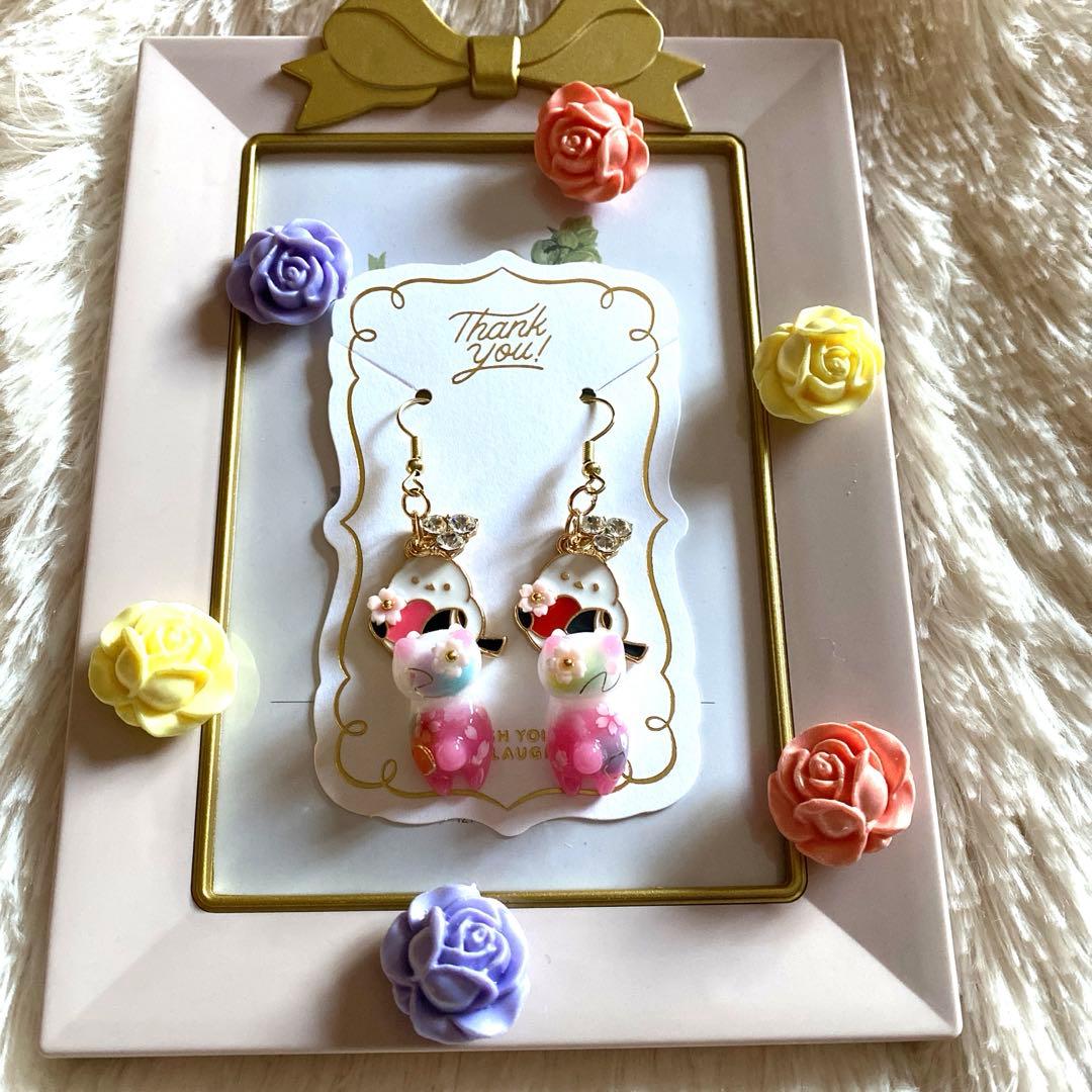 ☆桜！Spring猫ちゃんピアス☆A