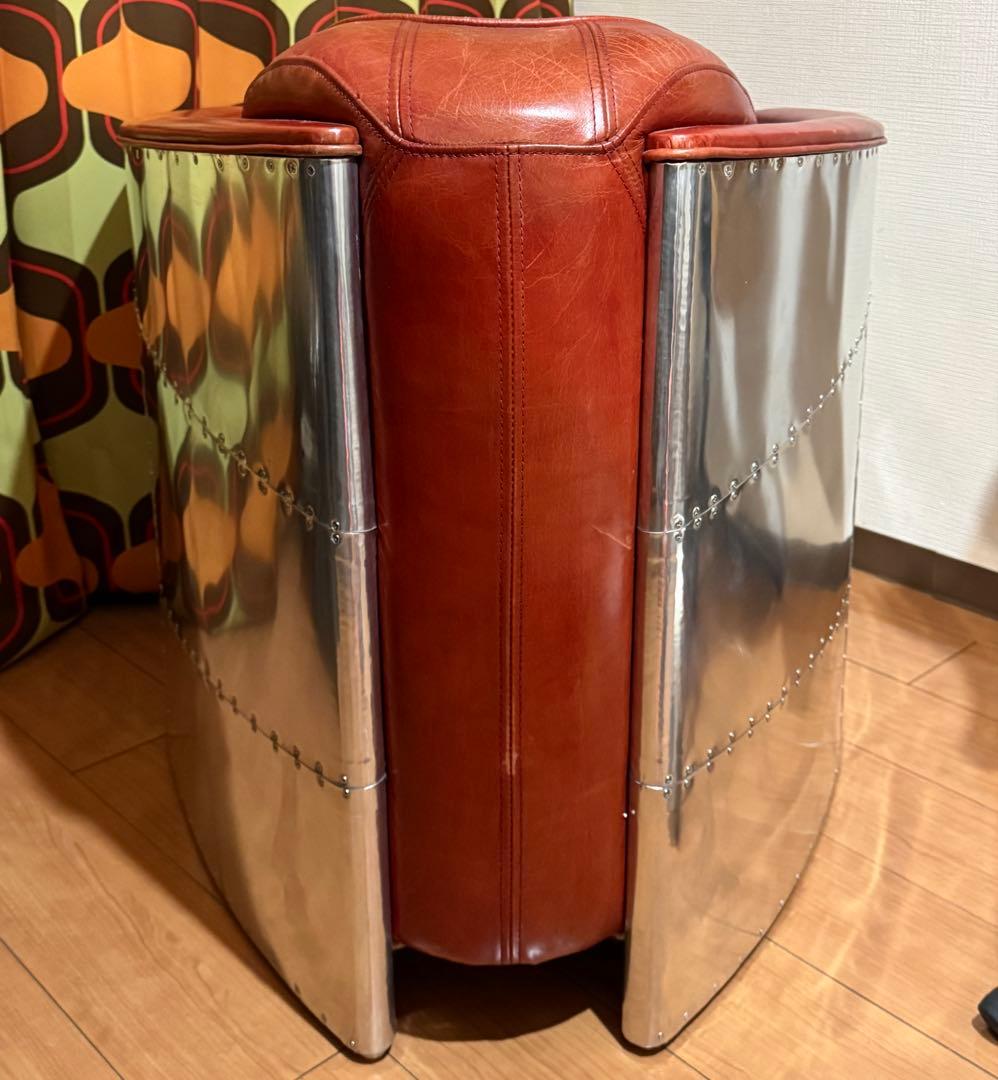 Aviator 1人掛けレザーソファ レッド 赤 高級家具 チェア リビング