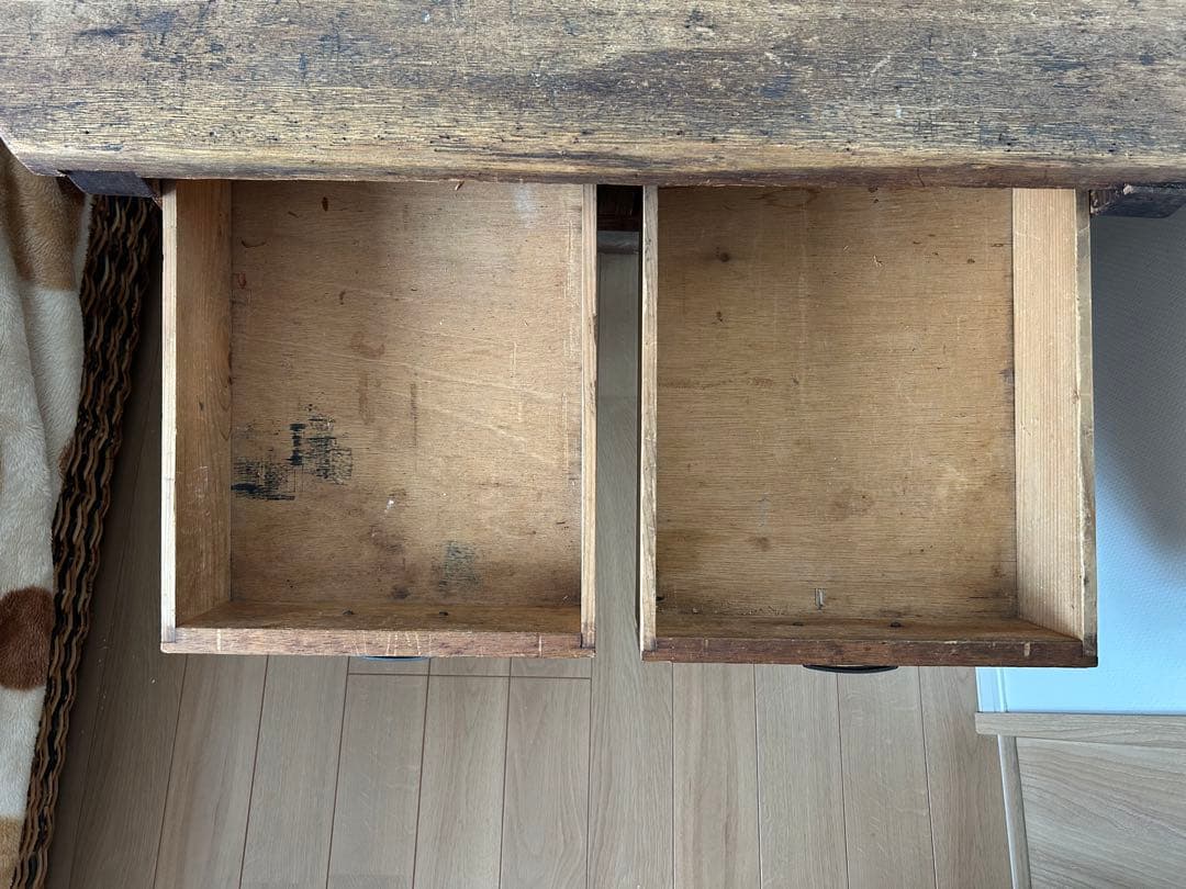 作業台 木製テーブル デスク 古家具 ヴィンテージ風/アンティーク