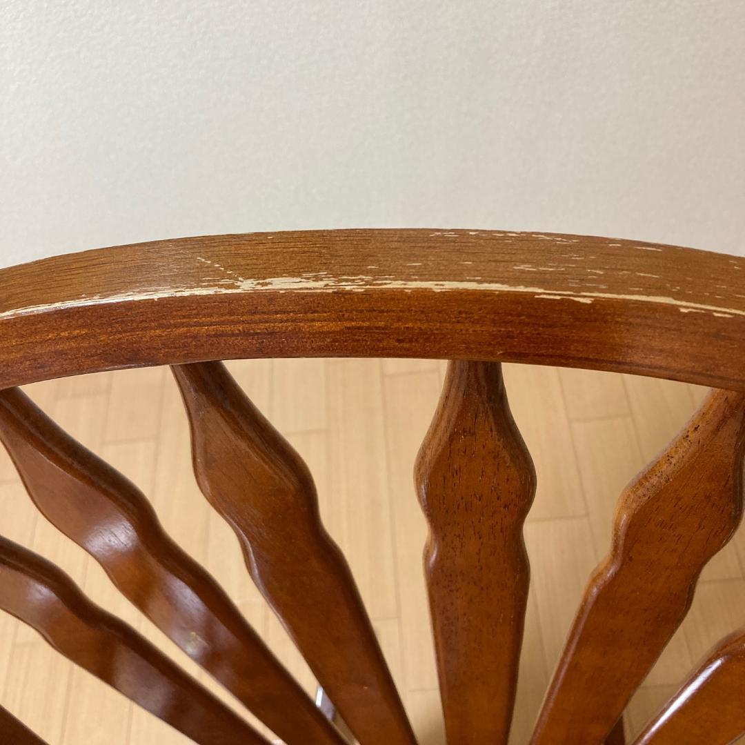 ロッキングチェア アンティーク調 スラットバック 木製 アーム付 クラシック