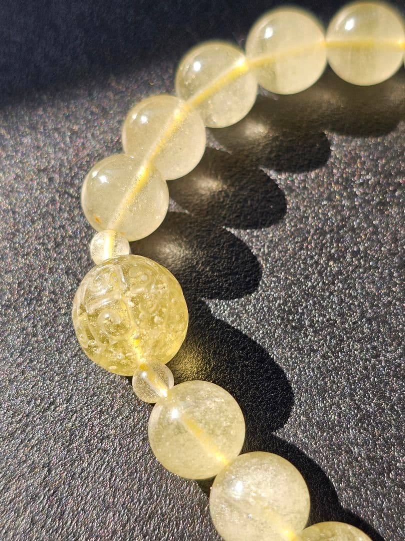 12.5mm・約10mm　リビアングラス　回紋珠　ブレスレット&ペンダントトップ