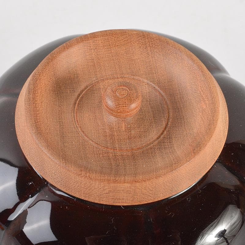 茶道具　山中塗　中村宗悦作　如心斎好写　阿吉陀茶入　共箱　V　6451