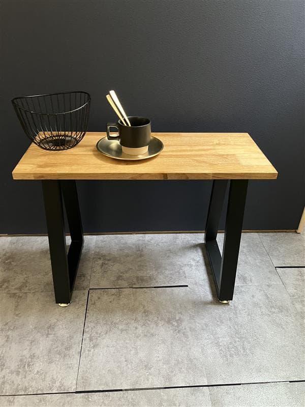 パイン材　アイアンレッグのテーブル W60cm×D25cm×H42.5cm