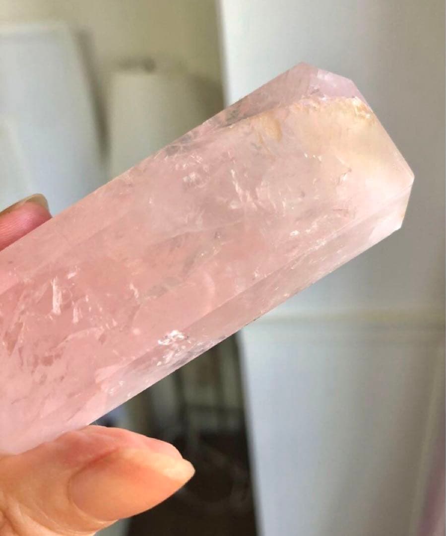 ♡100フォロー感謝価格♡ 宝石質　ローズクォーツ　ゴールデンヒーラー　タワー