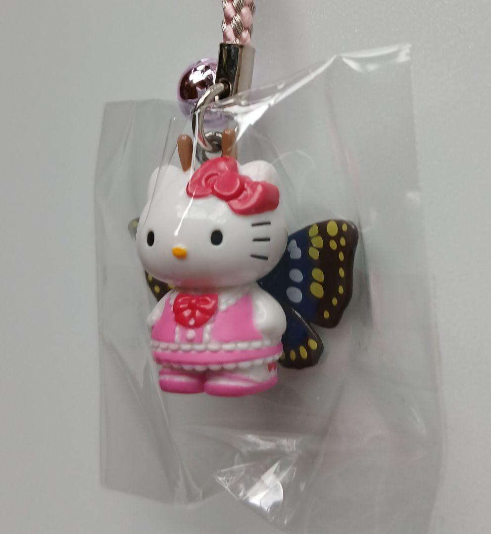 ハローキティ ご当地根付 道の駅下妻限定 蝶 オオムラサキ シモンちゃん レア！