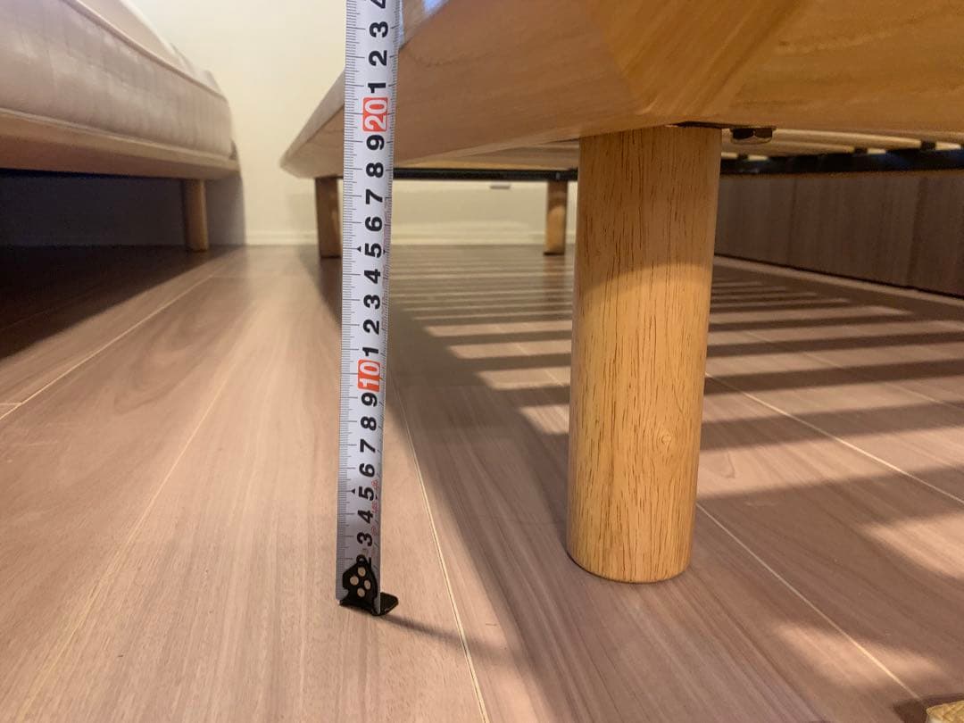 MUJI 無印良品 ヘッドボード付 木製ベッドフレーム　オーク材突板　スモール①