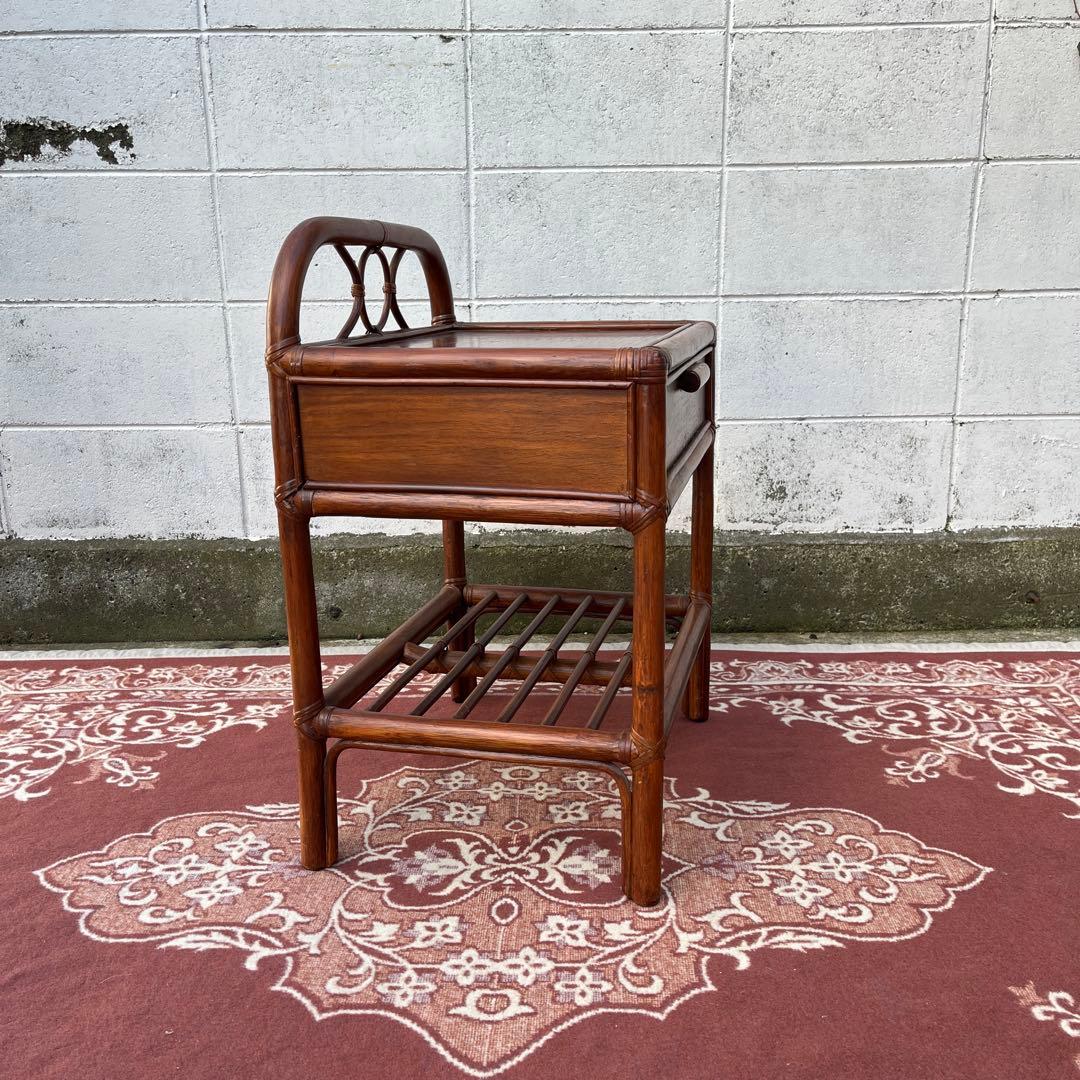 古家具 籐ラタン家具◾️KOIZUMI 小泉 ナチュラル天然素材 飾り棚 シェルフ