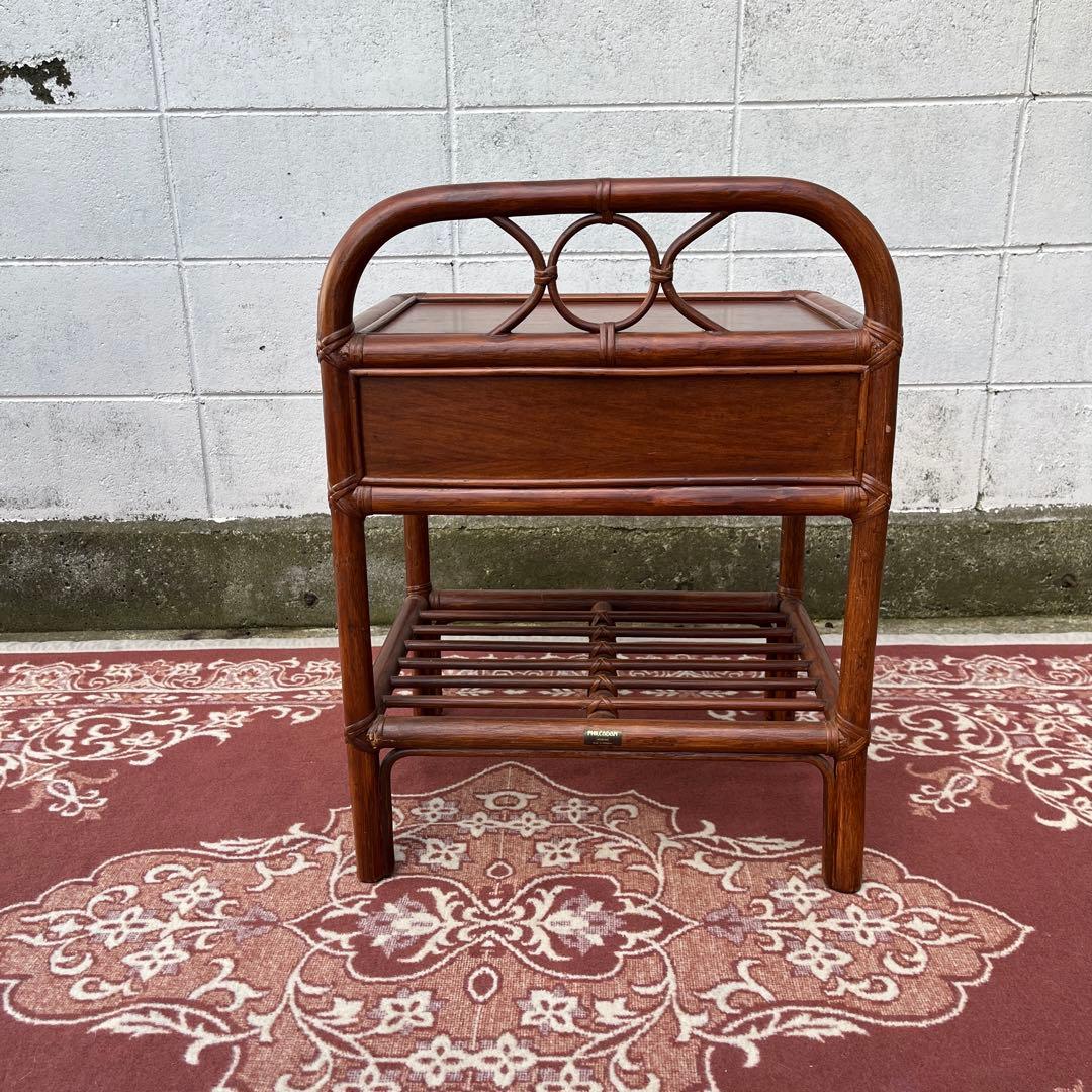 古家具 籐ラタン家具◾️KOIZUMI 小泉 ナチュラル天然素材 飾り棚 シェルフ