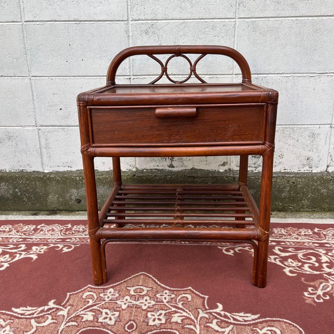 古家具 籐ラタン家具◾️KOIZUMI 小泉 ナチュラル天然素材 飾り棚 シェルフ