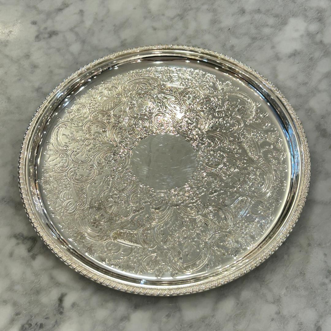 年末特別セール♥Barker Ellis　銀メッキ製　オーバルトレイ