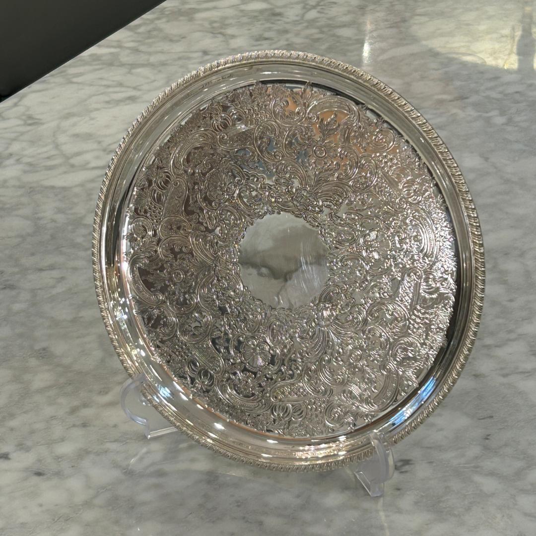 年末特別セール♥Barker Ellis　銀メッキ製　オーバルトレイ