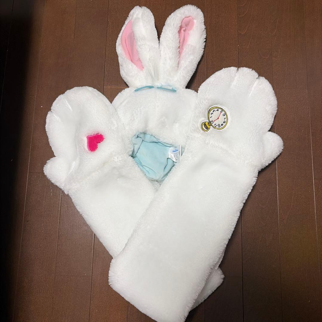 ディズニー 不思議な国のアリス 白うさぎ マフラーキャップ - メルカリ