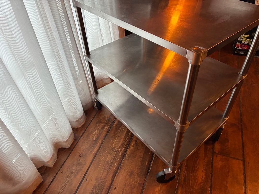 業務用3段ステンレスワゴン　キャスターストッパー付W970 D600 H950