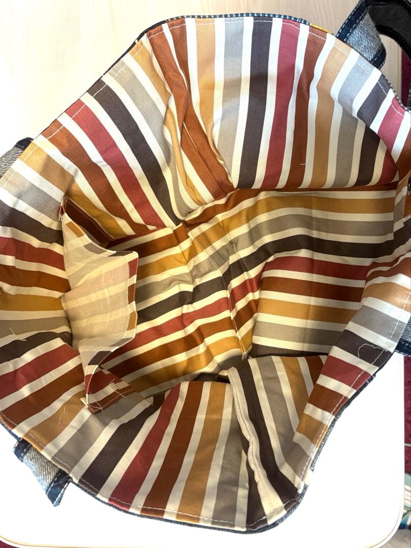 デニムペイントトートバッグ大