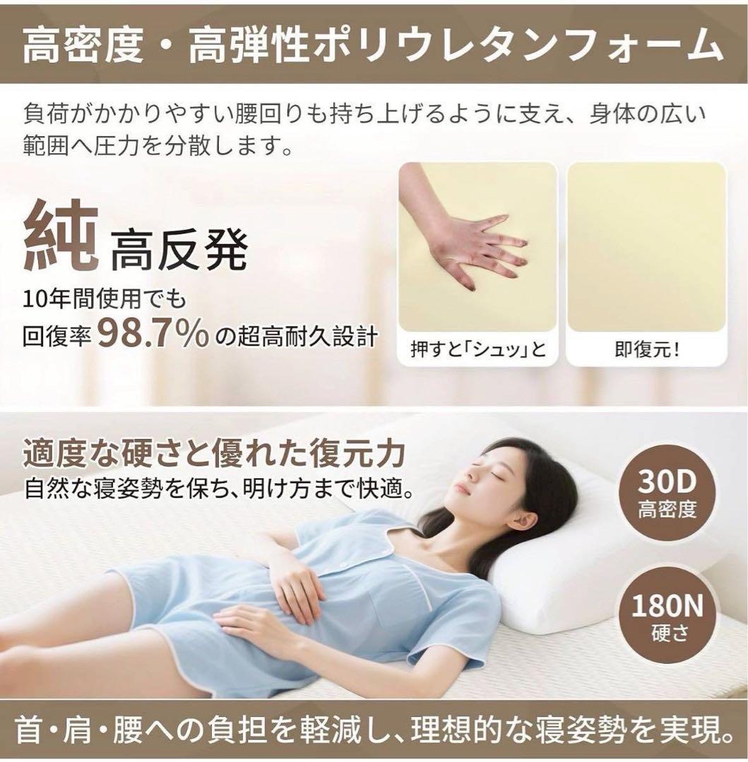 2セット セミダブル マットレス 高反発ウレタンフォーム カバー付 抗菌 洗える