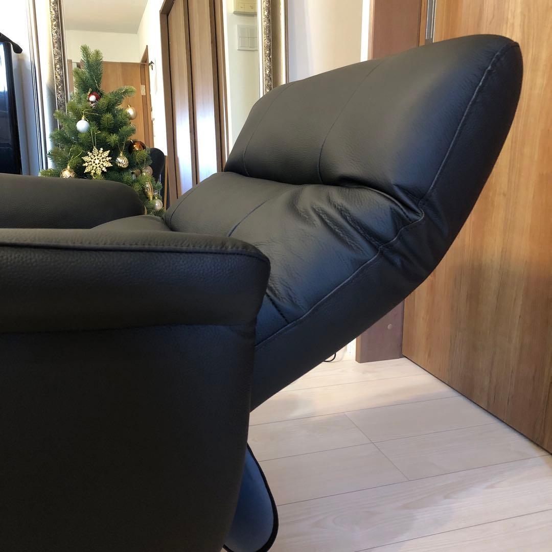 本革 電動リクライニングソファ