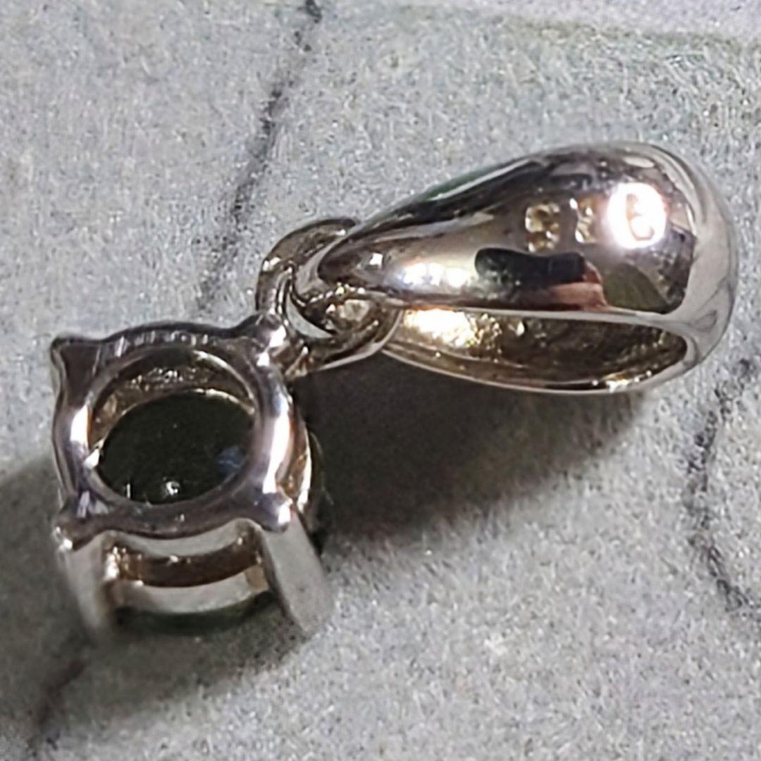 ★モルダバイト×ダイヤモンド ラウンドカット ペンダント(SA+)