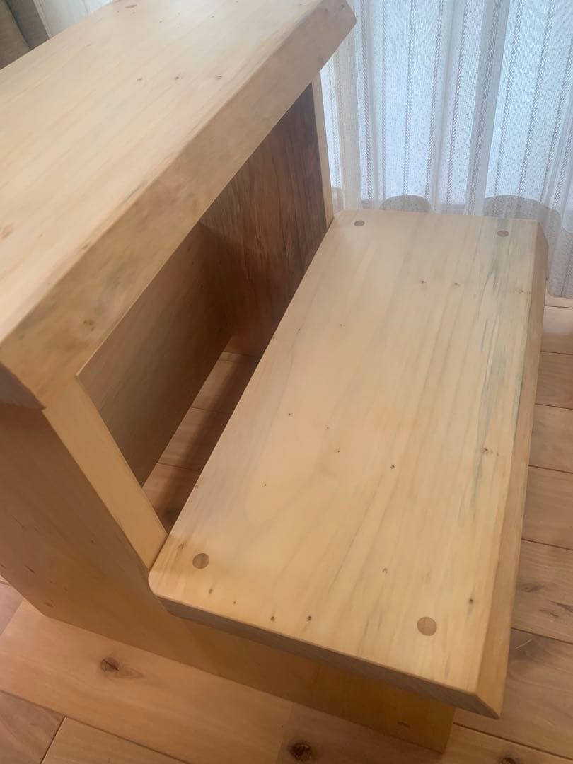 ★年末セール♦︎送料込✨限定イチョウ耳付B〜ちょこっと腰掛け家事ステップ台、棚