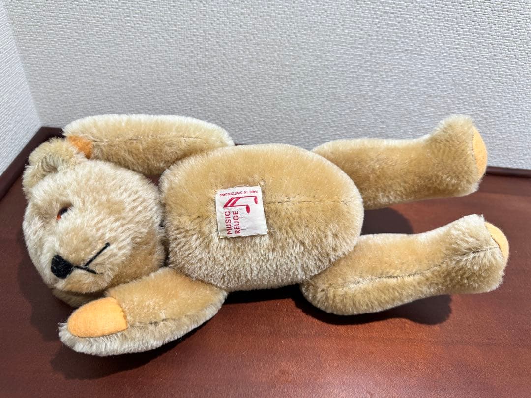 リュージュ オルゴール入首振りテディベアreugeテディベアのピクニック