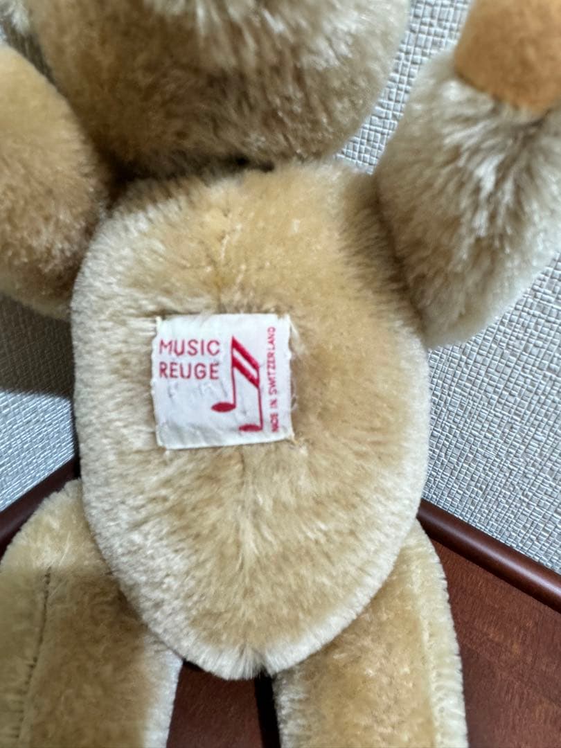 リュージュ オルゴール入首振りテディベアreugeテディベアのピクニック