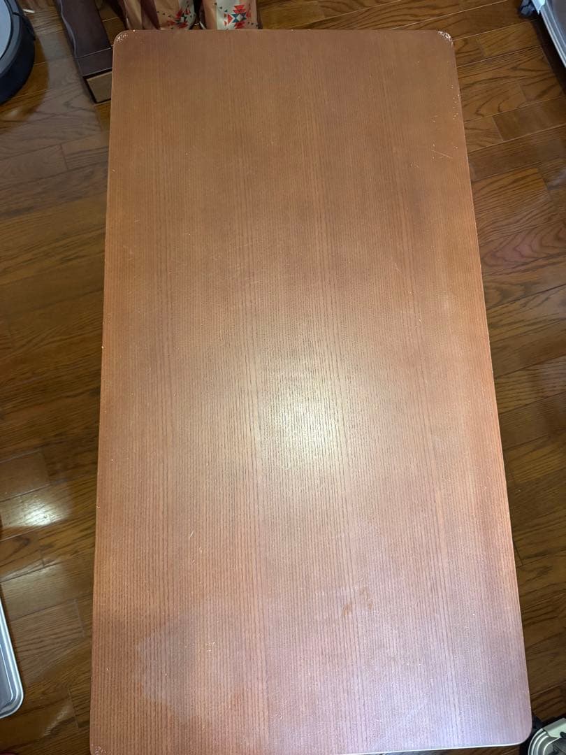 ブラウン木製テーブル 引き出し付き