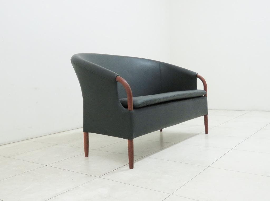 デンマーク NIELAUS&JEKI MOBLER 2人掛けソファ 本革×チーク