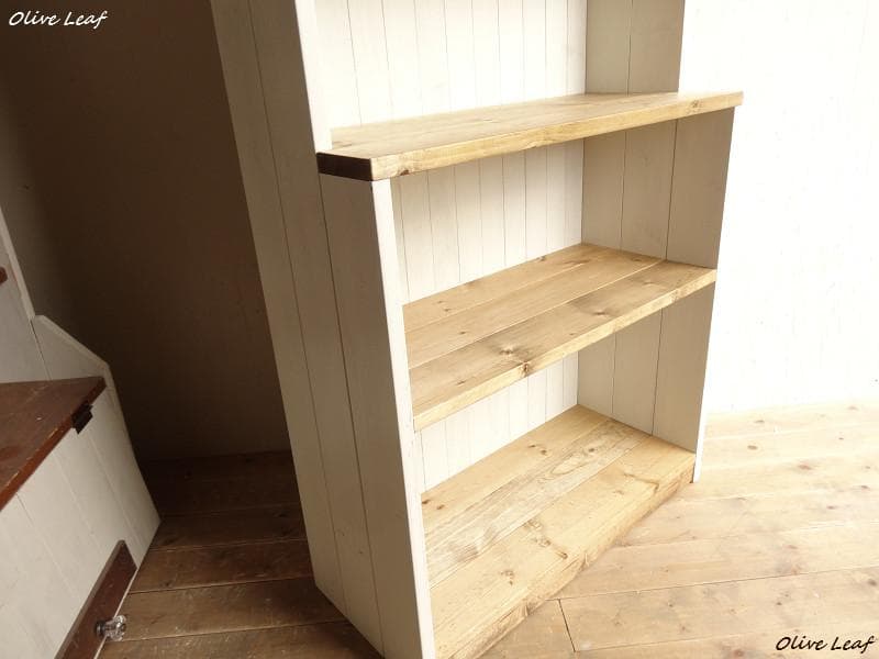 サイズ、デザインオーダー可！6段カップボードW64シャビーホワイト●受注製作