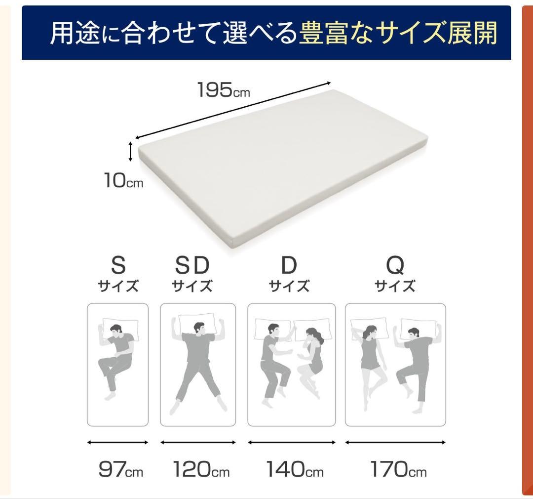 【美品】Motton Japan 腰対策マットレス ダブル 170N モットン