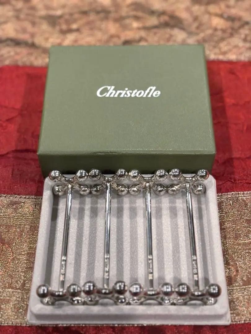 新品未使用　Christofle カトラリーナイフレスト　ブール 4客セット