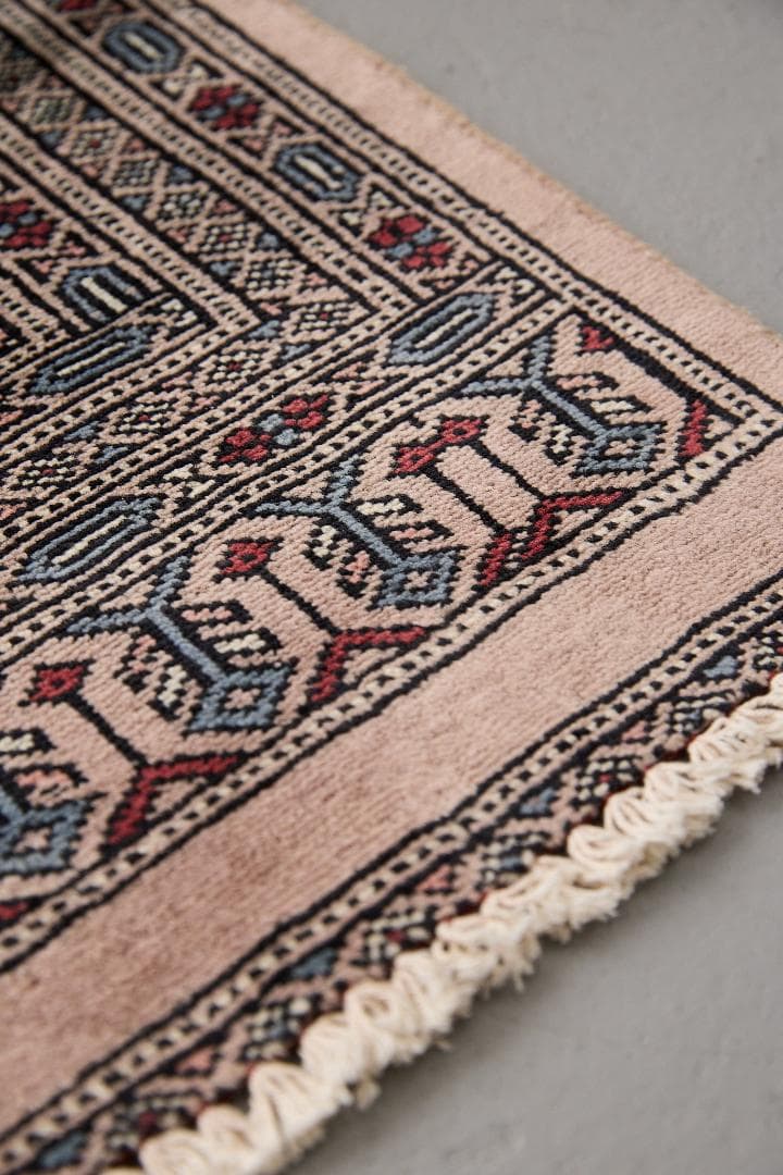 ヴィンテージラグ トライバルラグ ラホール産（102×62cm）赤 グレー 黒