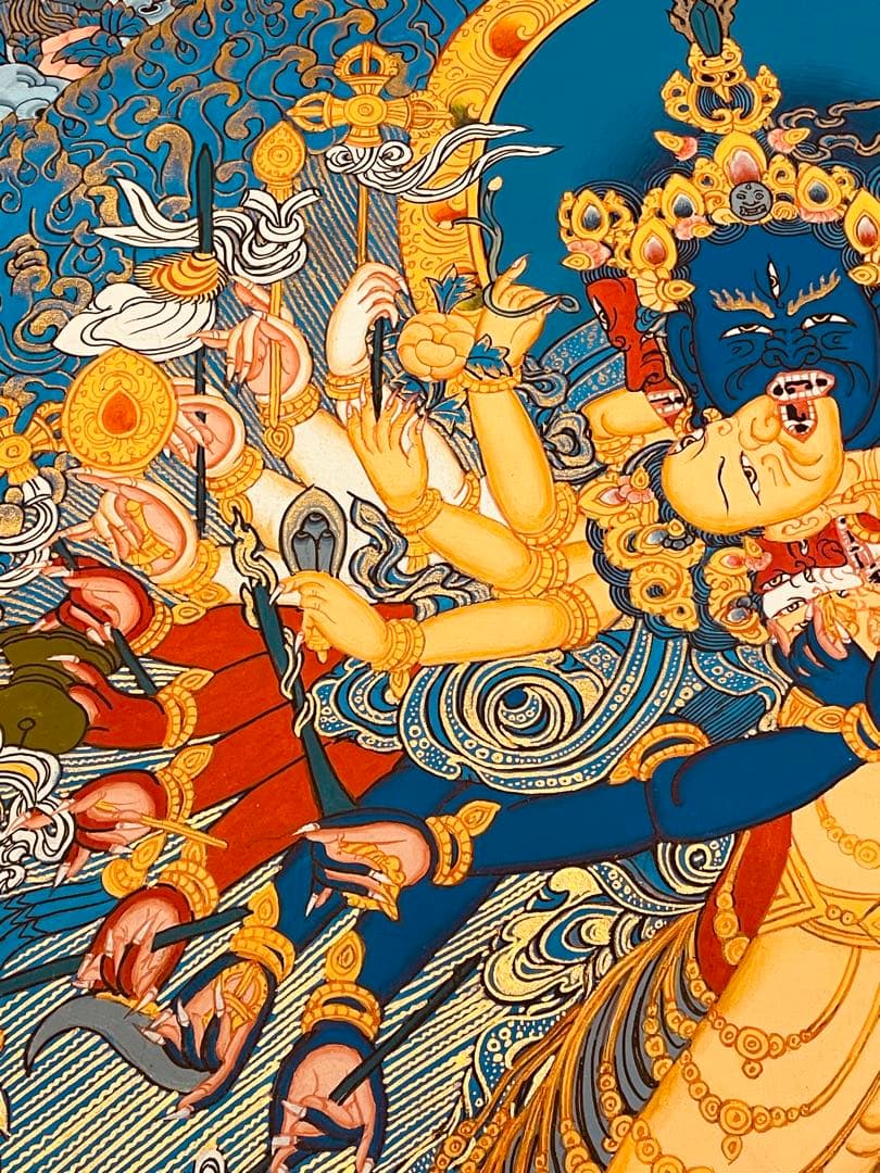 一点物 カーラチャクラ 曼荼羅 時輪金剛 手描き 約76.5 × 約53.5