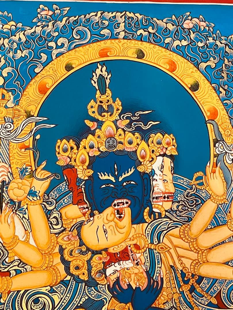 一点物 カーラチャクラ 曼荼羅 時輪金剛 手描き 約76.5 × 約53.5