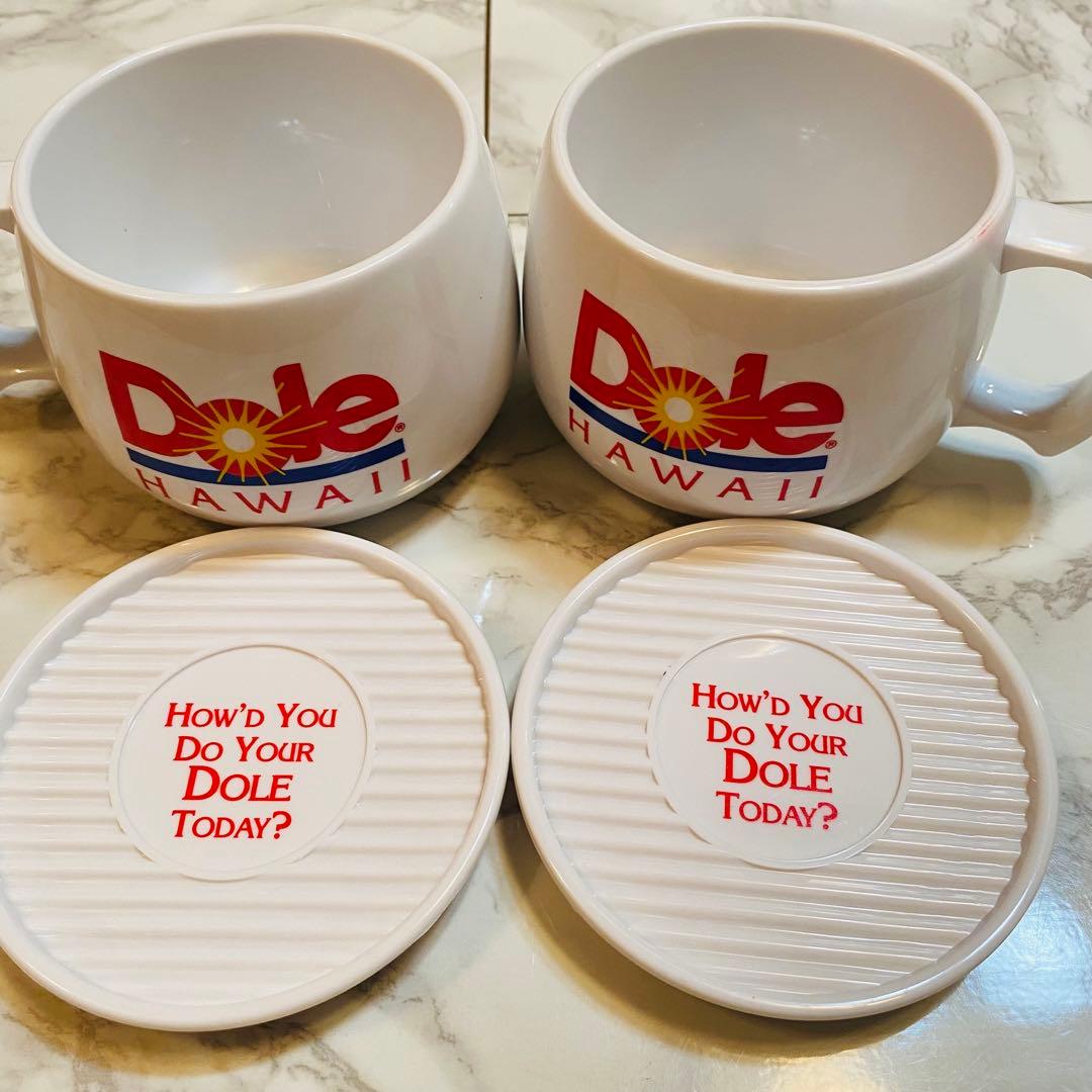 レア【Dole HAWAII】ドールハワイ蓋付きマグカップ2個セット ビンテージ