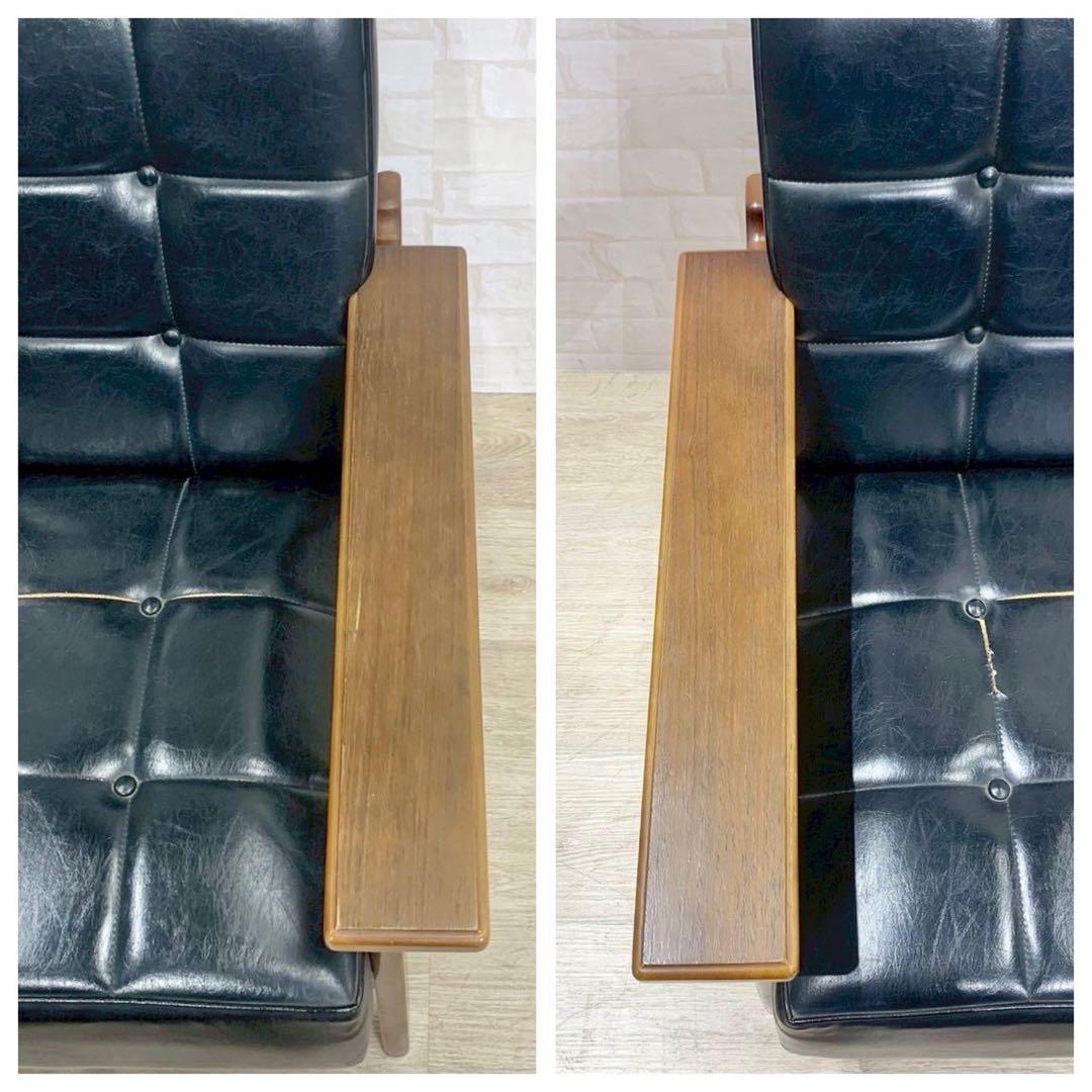カリモク Kチェア レトロ ヴィンテージ 1シーター シングルソファ ソファ④