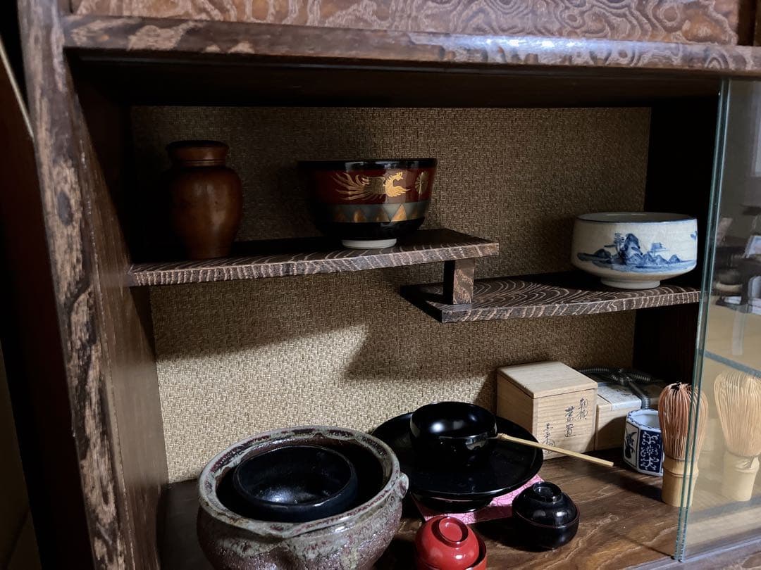 棚　【昭和レトロ】和風飾り棚　茶箪笥　古民家　古家具　アンティーク　ヴィンテージ