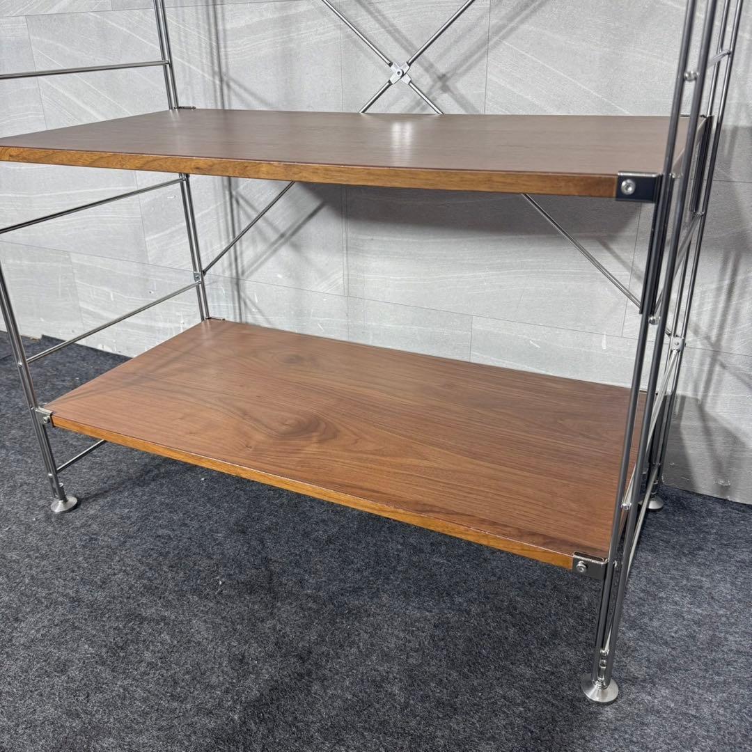 無印良品 ステンレスユニットシェルフ ウォールナット ワイド 大 d4153