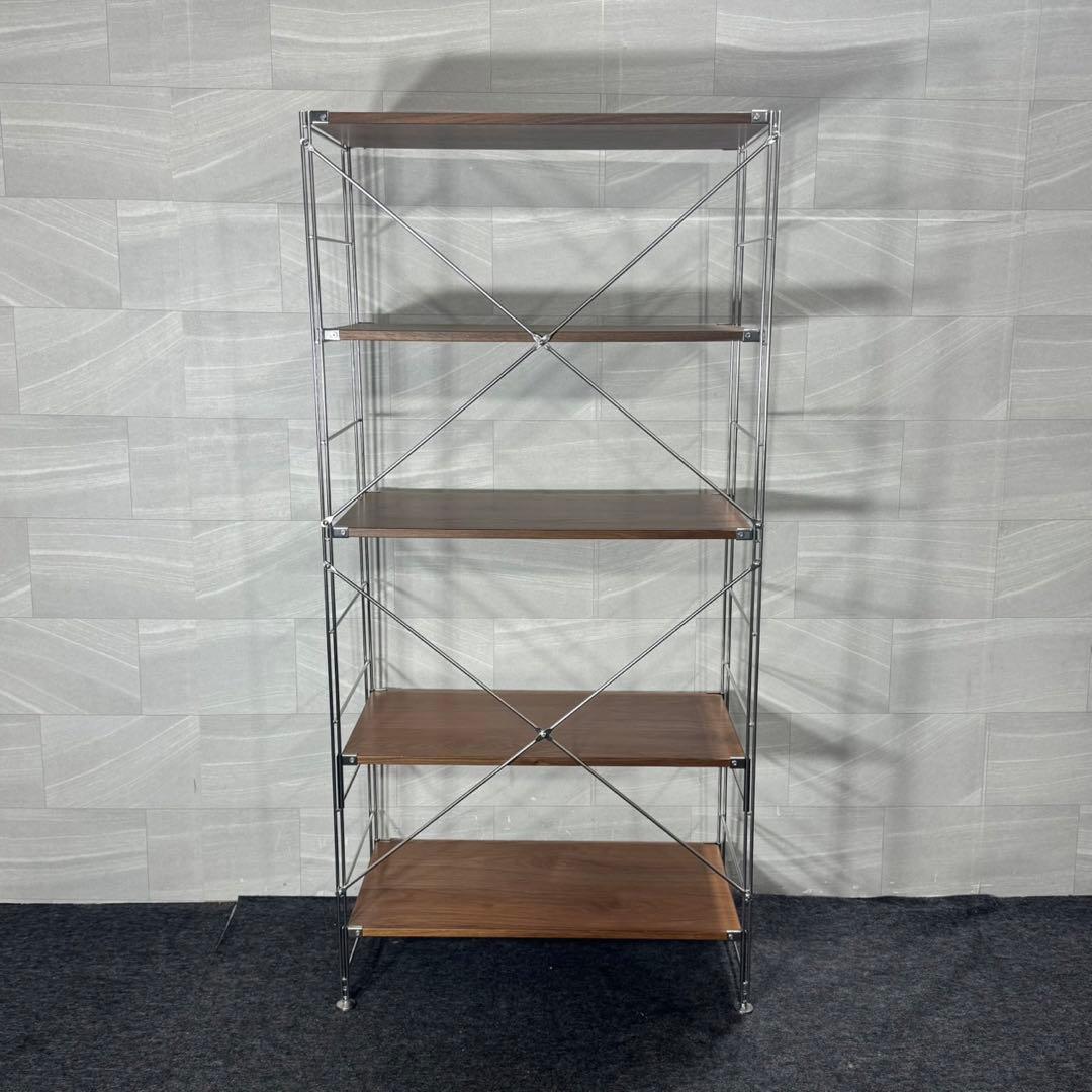 無印良品 ステンレスユニットシェルフ ウォールナット ワイド 大 d4153