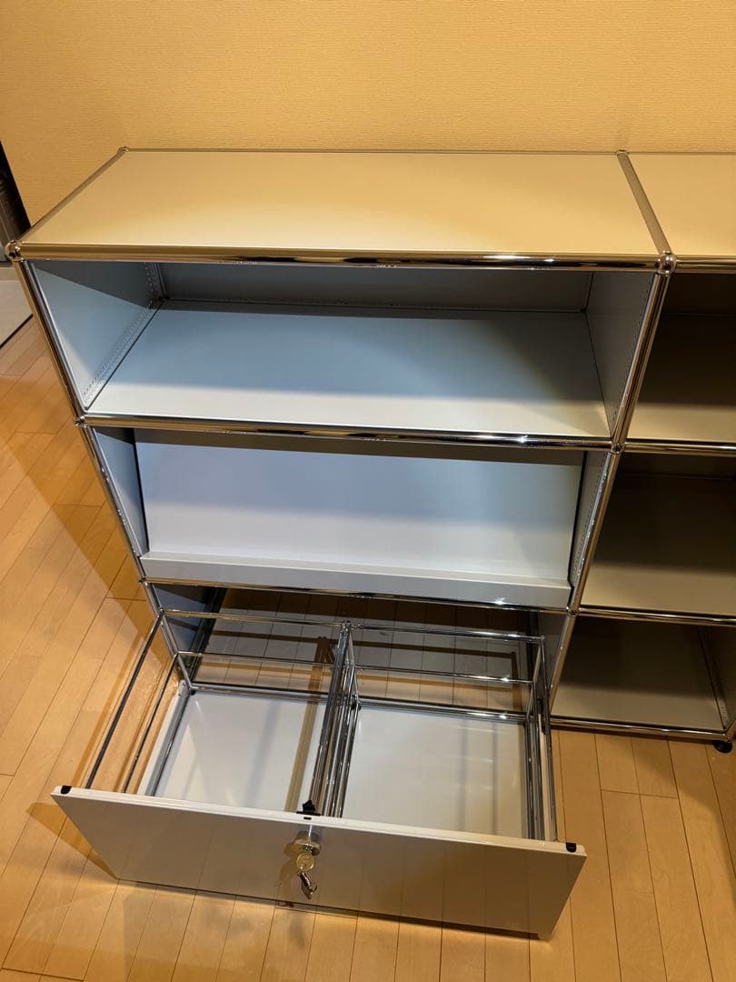 usm ハラー オープンシェルフ 3段 引き出し付き グレー