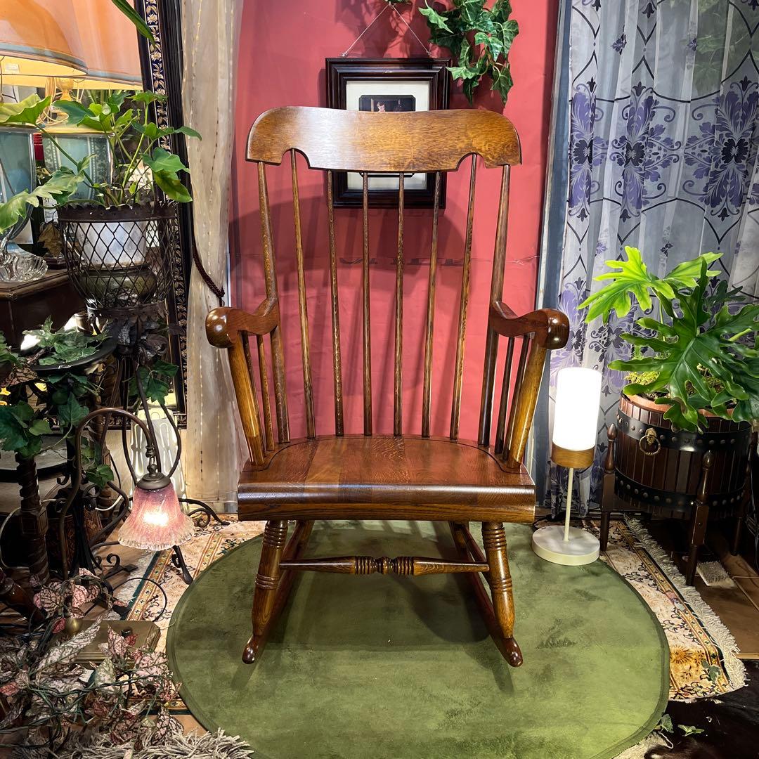 ひとみ　オールドヴィンテージ 飛騨産業　キツツキマーク ロッキングチェア