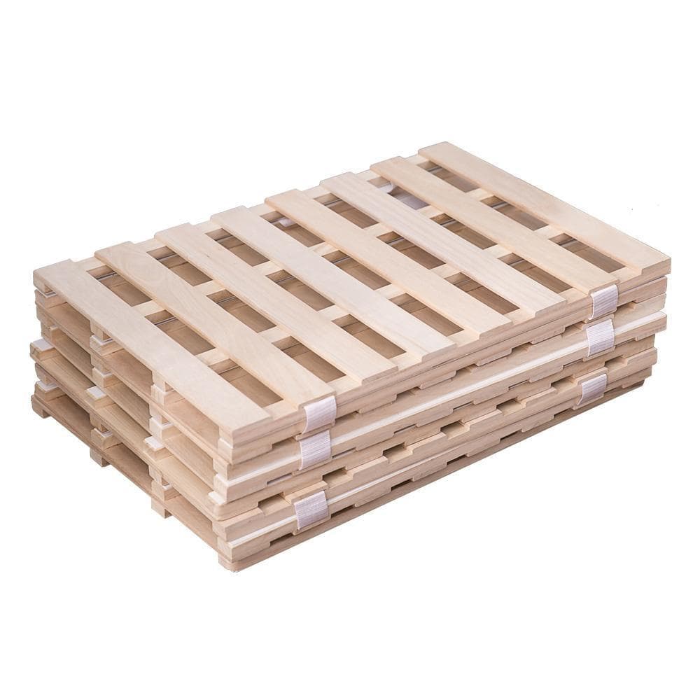 すのこベッド　折りたたみ　天然桐四つ折りベッドフレーム　木製ダブル4折桐木床 D