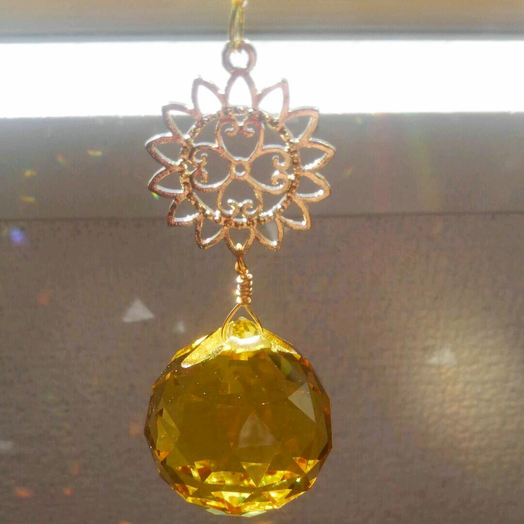 サンキャッチャー♡ハンドメイド「お日様とお月様とお星様♡」