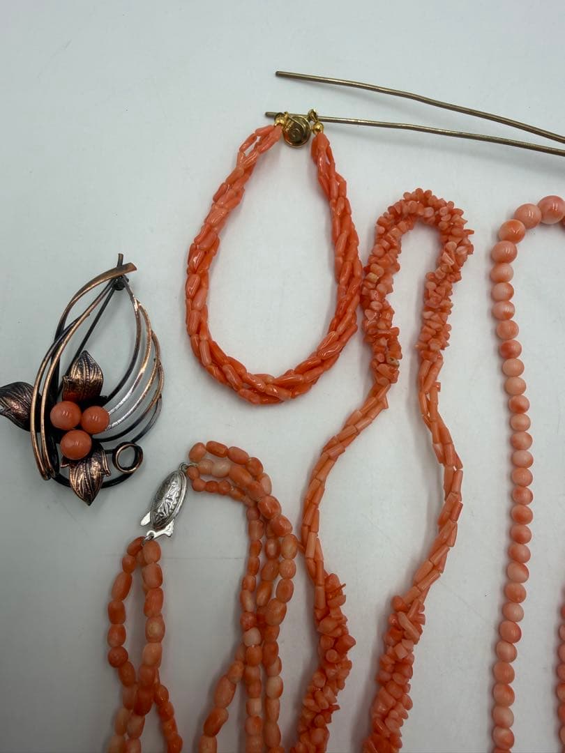 珊瑚　赤珊瑚　珊瑚風　アクセサリー　大量　約280g