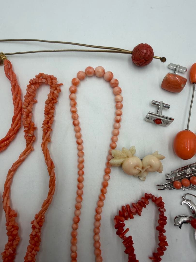 珊瑚　赤珊瑚　珊瑚風　アクセサリー　大量　約280g