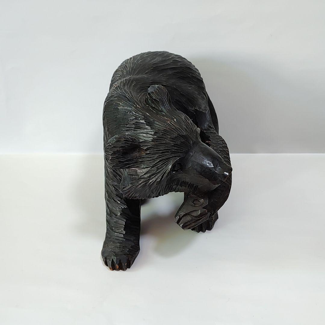 木彫りの熊　在銘：清峰　北海道　函館　湯の川温泉