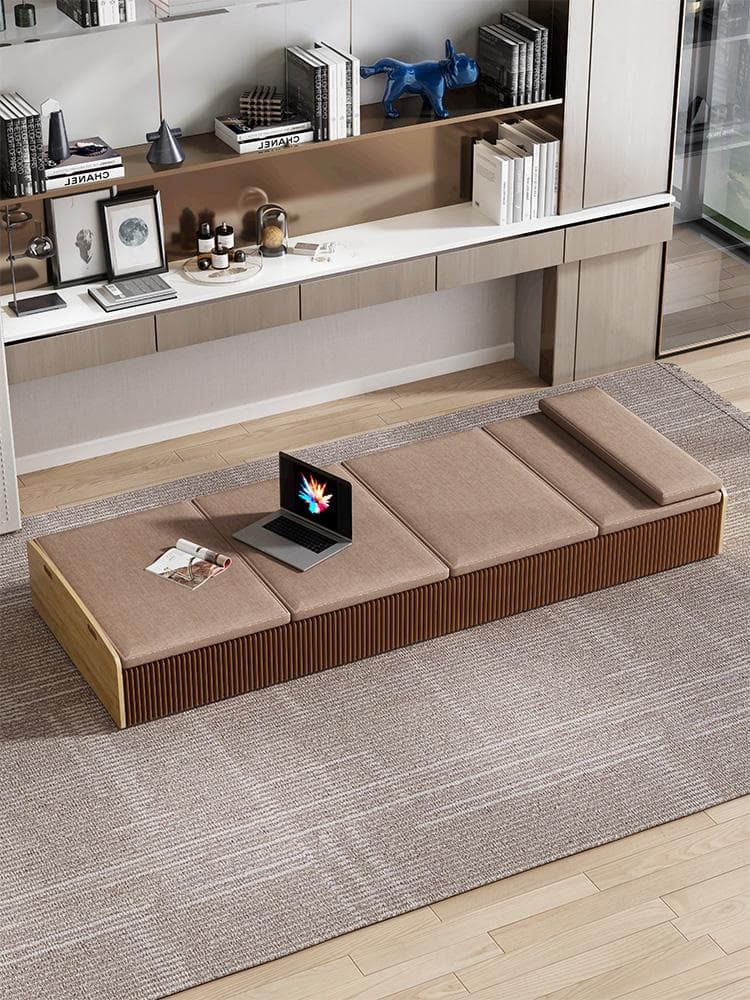 ペーパー折りたたみベッド幅120㎝高さ16㎝組立不要 マットレス付き 一人暮らし