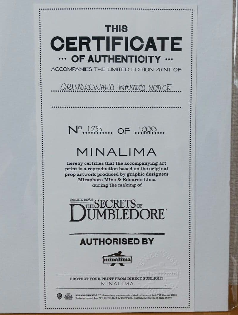 グリンデルバルド　指名手配書デザイン　アートポスター　ミナリマ