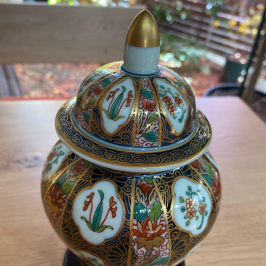 貴玉製　古伊万里更紗　沈香壺